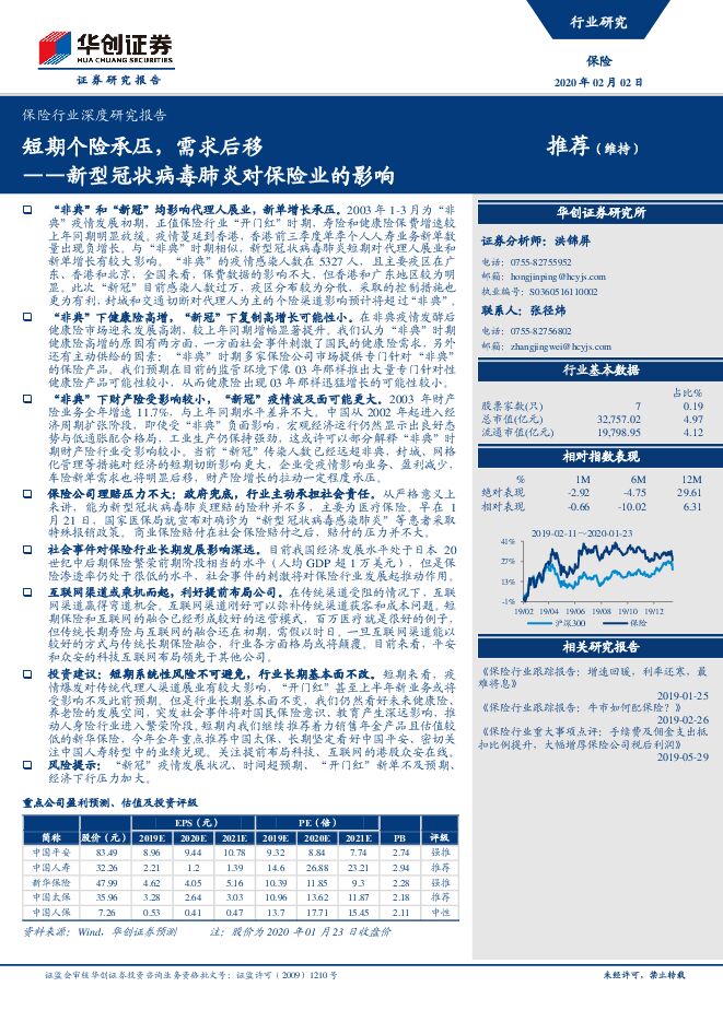 新型冠状病毒肺炎对保险业的影响：短期个险承压，需求后移[13页].pdf