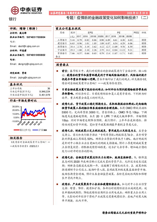 银行业：专题！疫情后的金融政策变化如何影响投资？（二）-200209[19页].pdf