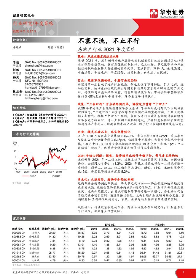 房地产行业2021年度策略:不塞不流,不止不行-华泰证券-20201117.pdf 房地产行业2021年度策略:不塞不流,不止不行-华泰证券-20201117.pdf