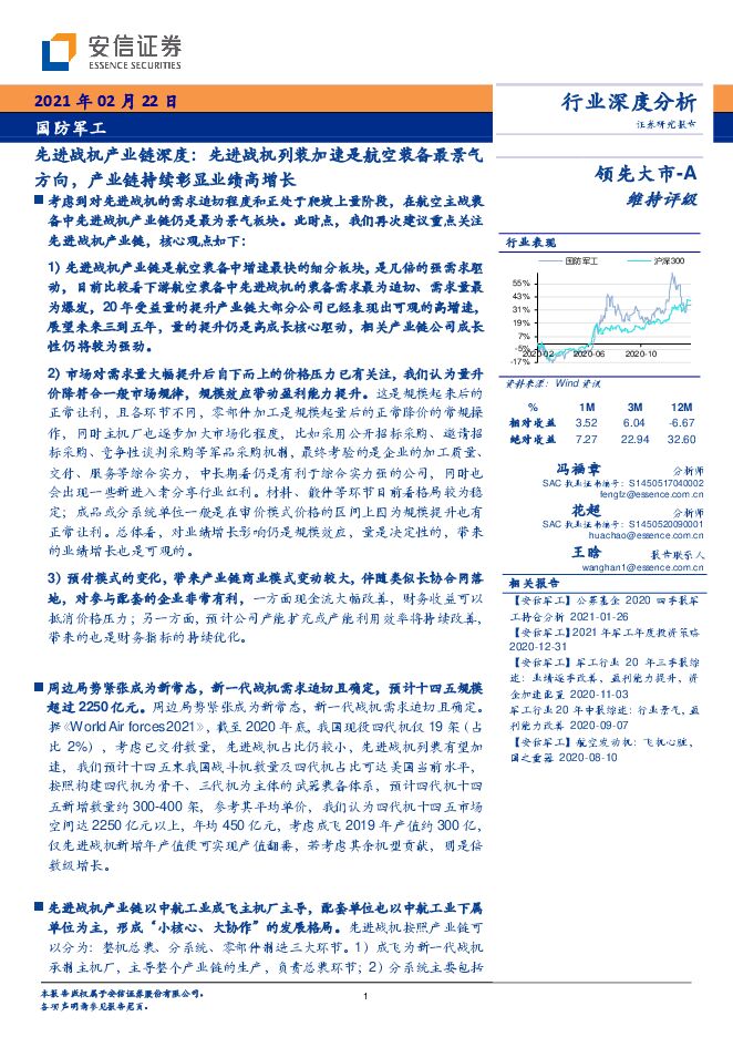 20210222-安信证券-先进战机产业链深度:先进战机列装加速是航空装备最景气方向,产业链持续彰显业绩高增长.pdf 20210222-安信证券-先进战机产业链深度:先进战机列装加速是航空装备最景气方向,产业链持续彰显业绩高增长.pdf