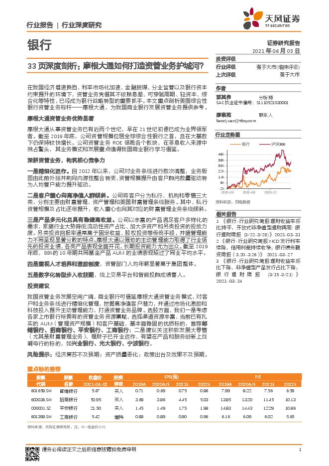 摩根大通如何打造资管业务护城河？-天风证券-20210405.pdf