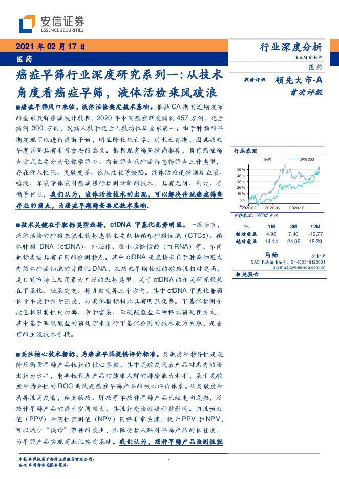 癌症早筛行业深度研究系列一:从技术角度看癌症早筛,液体活检乘风破浪.pdf 癌症早筛行业深度研究系列一:从技术角度看癌症早筛,液体活检乘风破浪.pdf