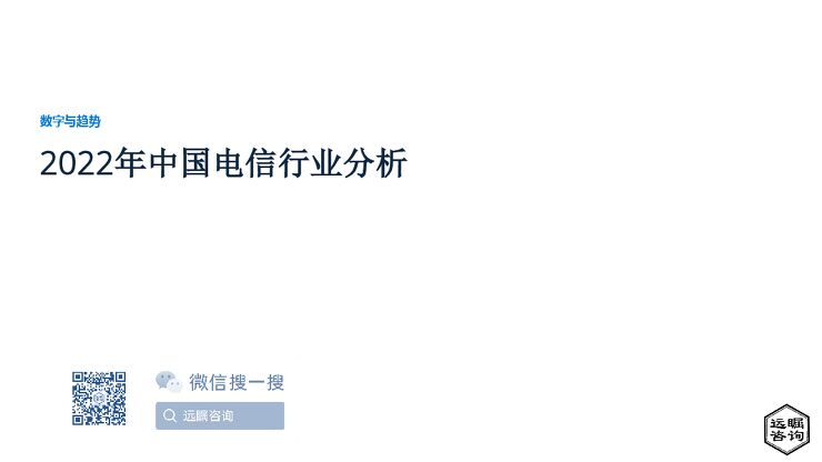 远瞩咨询:2022年中国电信行业分析.pdf 远瞩咨询:2022年中国电信行业分析.pdf