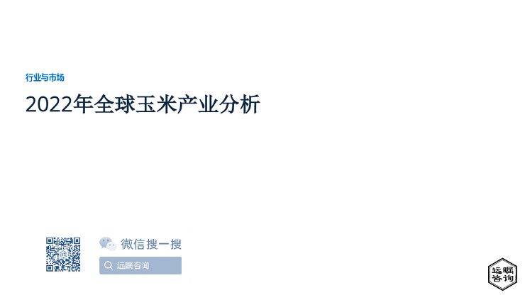 远瞩咨询:2022年全球玉米产业分析.pdf 远瞩咨询:2022年全球玉米产业分析.pdf
