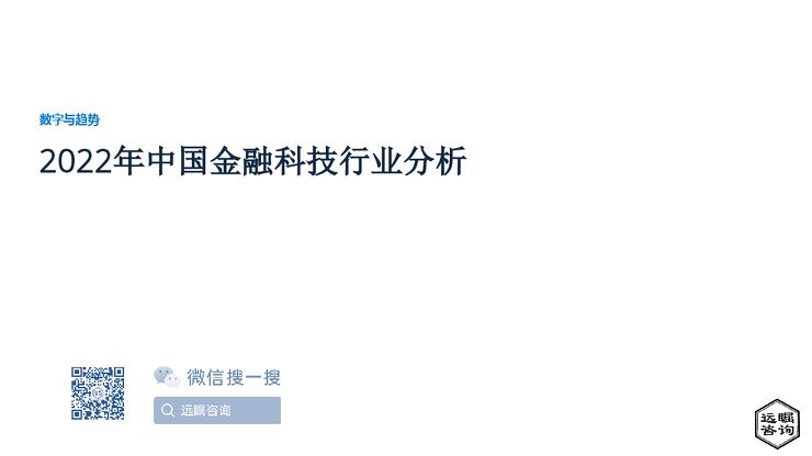 远瞩咨询:2022年中国金融科技行业分析.pdf