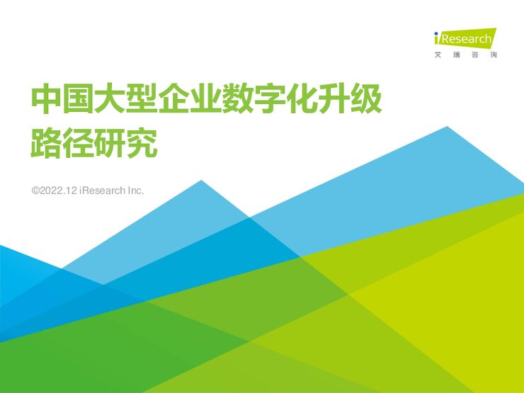 艾瑞咨询:2022年中国大型企业数字化升级路径研究-202212.pdf 艾瑞咨询:2022年中国大型企业数字化升级路径研究-202212.pdf
