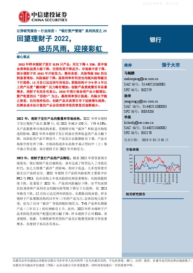 银行业“银行资产管理”系列深度之29:回望理财子2022,经历风雨,迎接彩虹 银行业“银行资产管理”系列深度之29:回望理财子2022,经历风雨,迎接彩虹