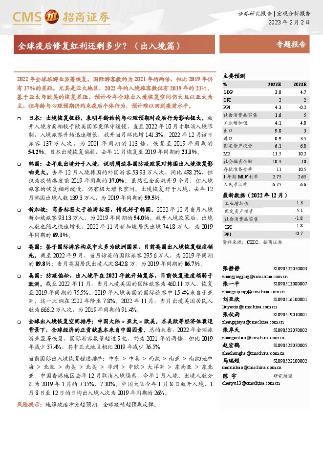 全球疫后修复红利还剩多少?(出入境篇)-招商证券-20230202.pdf 全球疫后修复红利还剩多少?(出入境篇)-招商证券-20230202.pdf