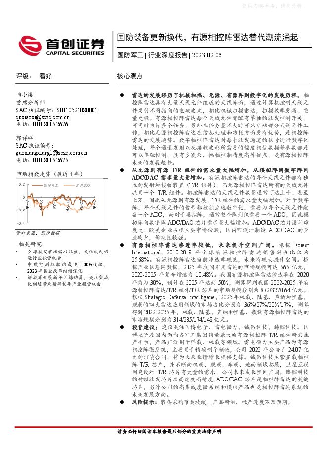国防军工行业深度报告:国防装备更新换代,有源相控阵雷达替代潮流涌起 国防军工行业深度报告:国防装备更新换代,有源相控阵雷达替代潮流涌起