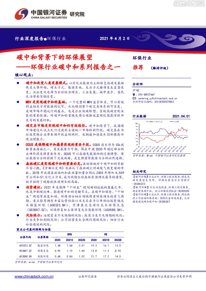 环保行业碳中和系列-碳中和背景下的环保展望.pdf 环保行业碳中和系列-碳中和背景下的环保展望.pdf