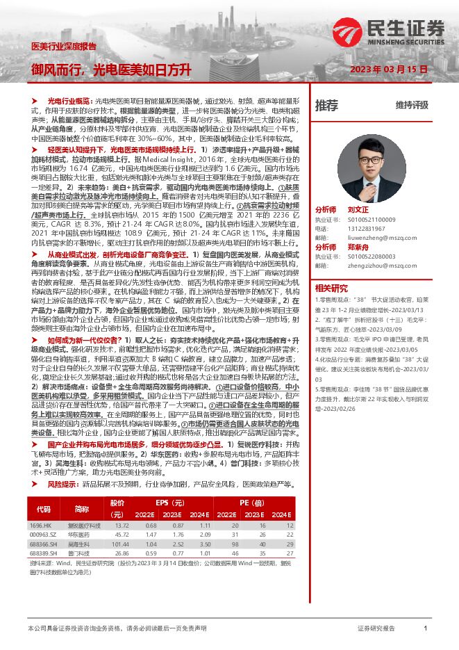 医美行业深度报告:御风而行,光电医美如日方升 医美行业深度报告:御风而行,光电医美如日方升