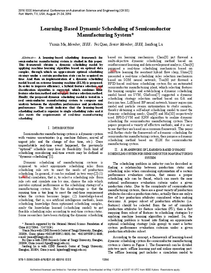 基于学习的半导体制造系统动态调度.pdf