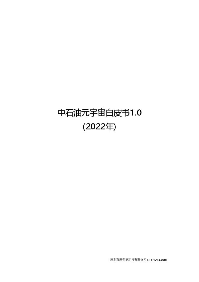 恩弗第科技:中石油元宇宙白皮书1.0(2022年).pdf 恩弗第科技:中石油元宇宙白皮书1.0(2022年).pdf