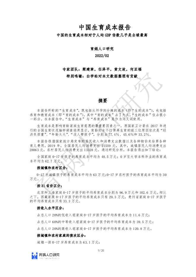 中国生育成本报告2022版.pdf 中国生育成本报告2022版.pdf