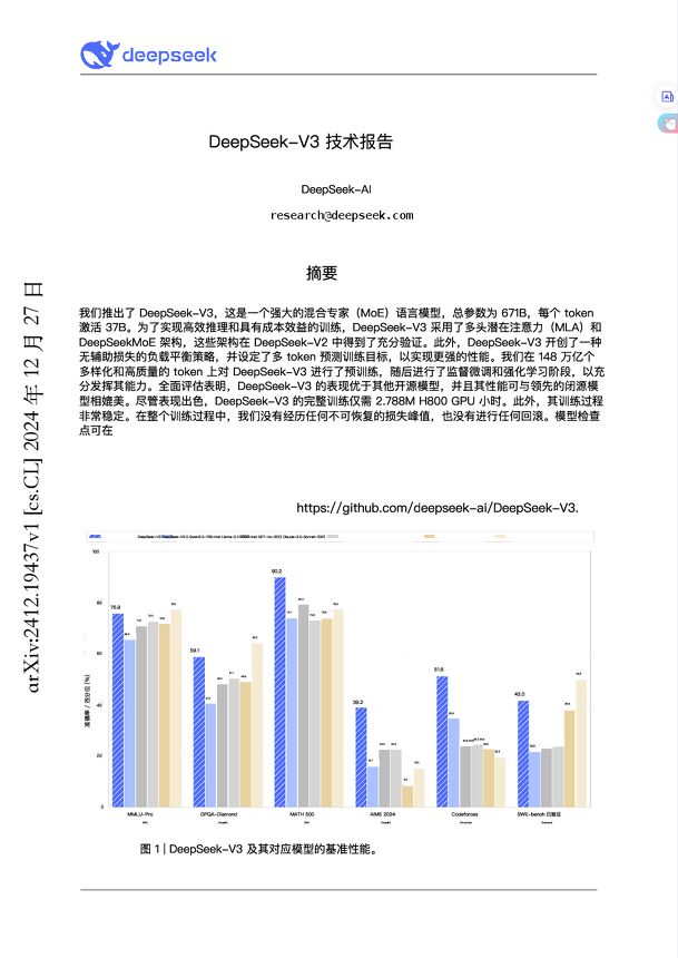 DeepSeekV3技术报告.pdf DeepSeekV3技术报告.pdf