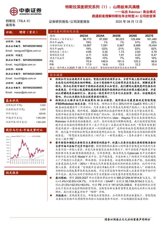 特斯拉深度研究系列(1):山雨欲来风满楼:站在Robotaxi商业模式:跑通前夜理解特斯拉车企转型AI公司的变革-中泰证券-202508.pdf 特斯拉深度研究系列(1):山雨欲来风满楼:站在Robotaxi商业模式:跑通前夜理解特斯拉车企转型AI公司的变革-中泰证券-202508.pdf