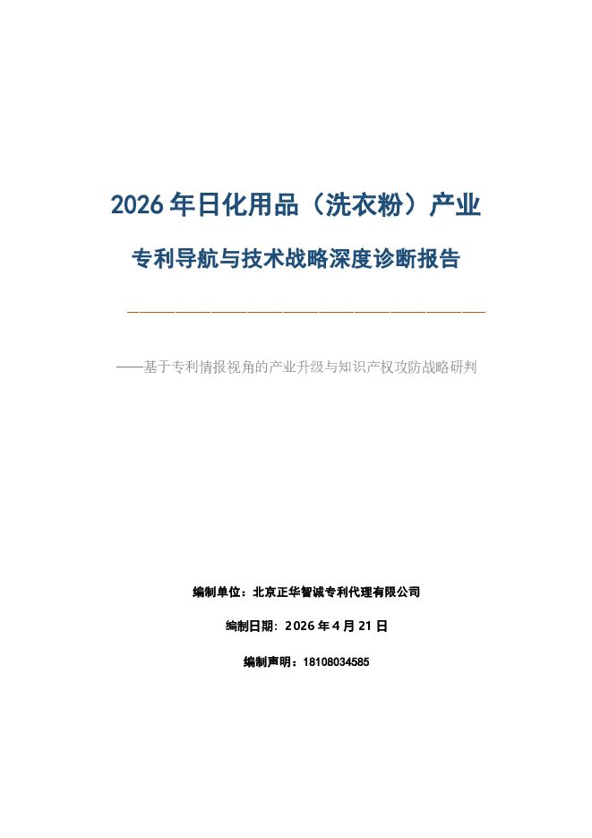 2026年日化用品（洗衣粉）产业：专利导航与技术战略深度诊断报告260428.pdf