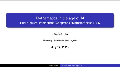 陶哲轩讲座PPT:Al时代的数学(英).pdf 陶哲轩讲座PPT:Al时代的数学(英).pdf