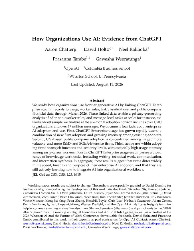 2026企业如何使用AI研究报告:来自ChatGPT的实证 202608.pdf 2026企业如何使用AI研究报告:来自ChatGPT的实证 202608.pdf