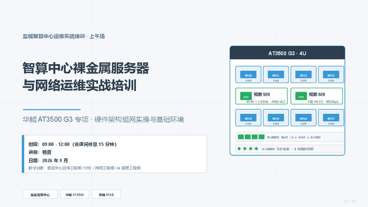 1.智算中心裸金属服务器与网络运维实战---硬件架构、组网实操与基础环境.pdf 1.智算中心裸金属服务器与网络运维实战---硬件架构、组网实操与基础环境.pdf